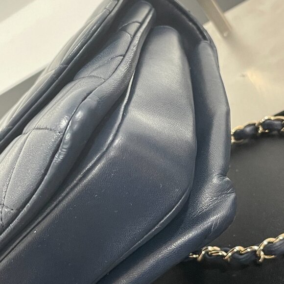 Chanel Trendy CC Top Handle Leather Handbag/Shoulder Bag Navy Blue (JB1325) - Picture 8 of 11